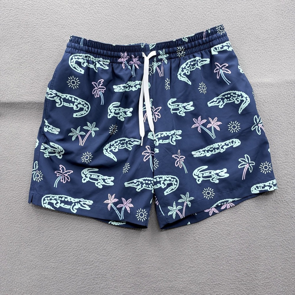 Chubbies Swim Trunks Mens Large Blue Tropical Alligator 5.5 Inseam Lined Beach